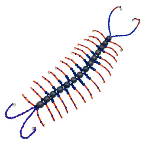 Handmade Beaded Centipedes -Blue and Red