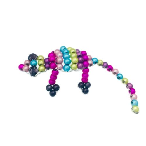 Handmade Beaded Geckos -Turquoise Rainbow