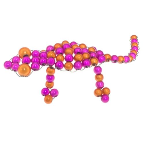 Handmade Beaded Geckos -Pink and Orange