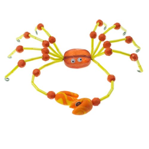 Handmade Beaded Crabs - Yellow and Orange Large