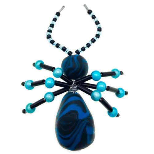 Handmade Beaded Beetles- Dark blue and Turquoise