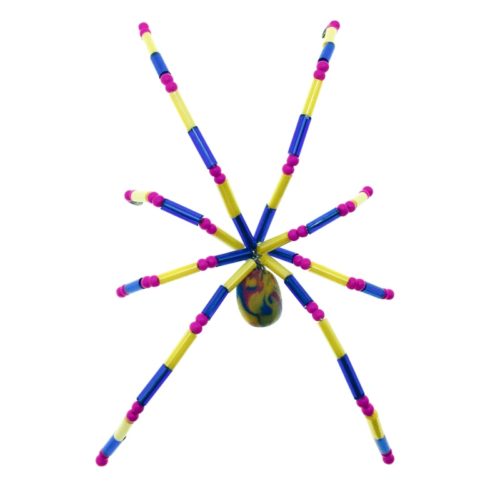 Handmade Beaded Long Leg Spiders- Pink, Yellow and Blue