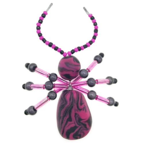 Handmade Beaded Beetles- Pink and Black