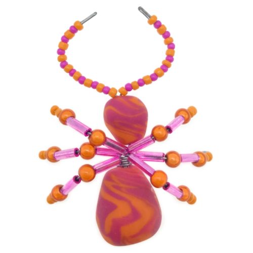 Handmade Beaded Beetles- Pink and Orange