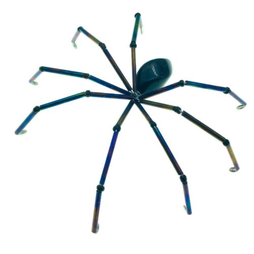 Handmade Beaded Scary Spiders - Small Iridescent